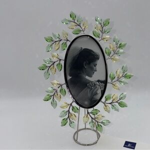 Swarovski Crystal Leaves Oval Picture Photo Frame Yasmine Hurel